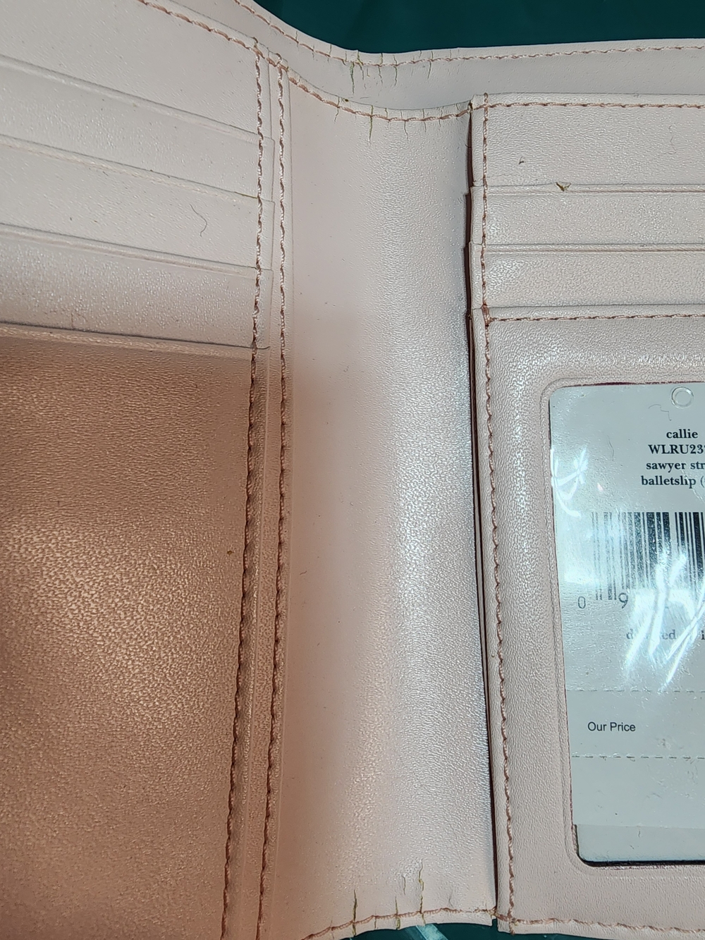 kate spade Light Pink Bow Continental Wallet NWT But Is Cracking - Picture 7 of 8